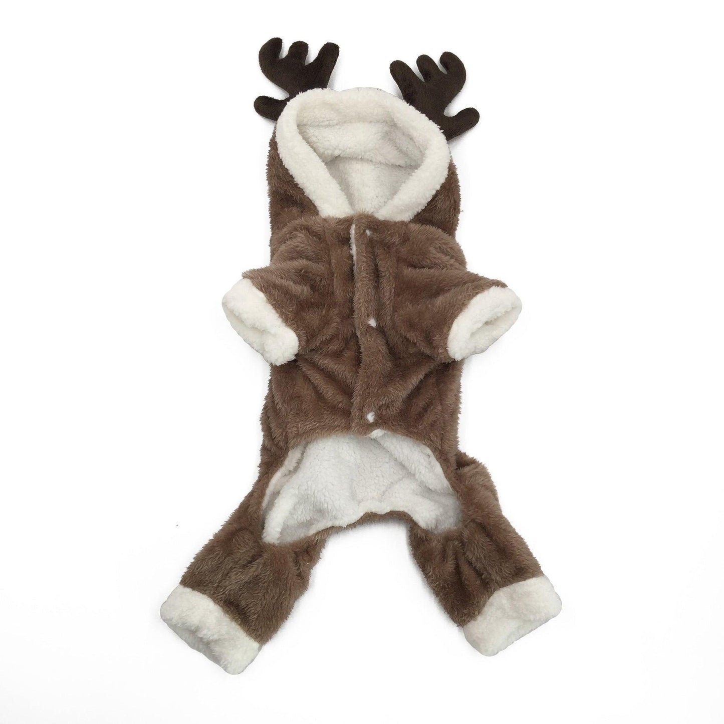 Cozy Coral Fleece Elk Christmas Dog Clothes